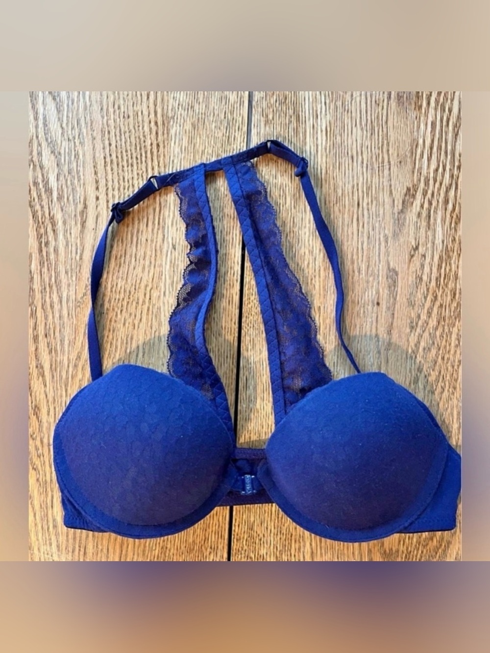 La Senza front clasp Blue Push-Up Bra- 34A